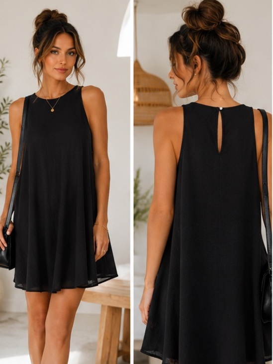 Brandless Dresses & Skirts - Black Swing Dress | Size Large | Minimalist Sleeveless Shift Dress